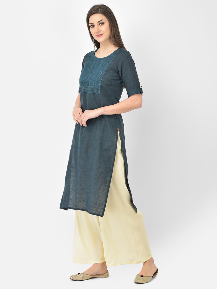 women's straight kurta - 18269221 - Standard Image - 2