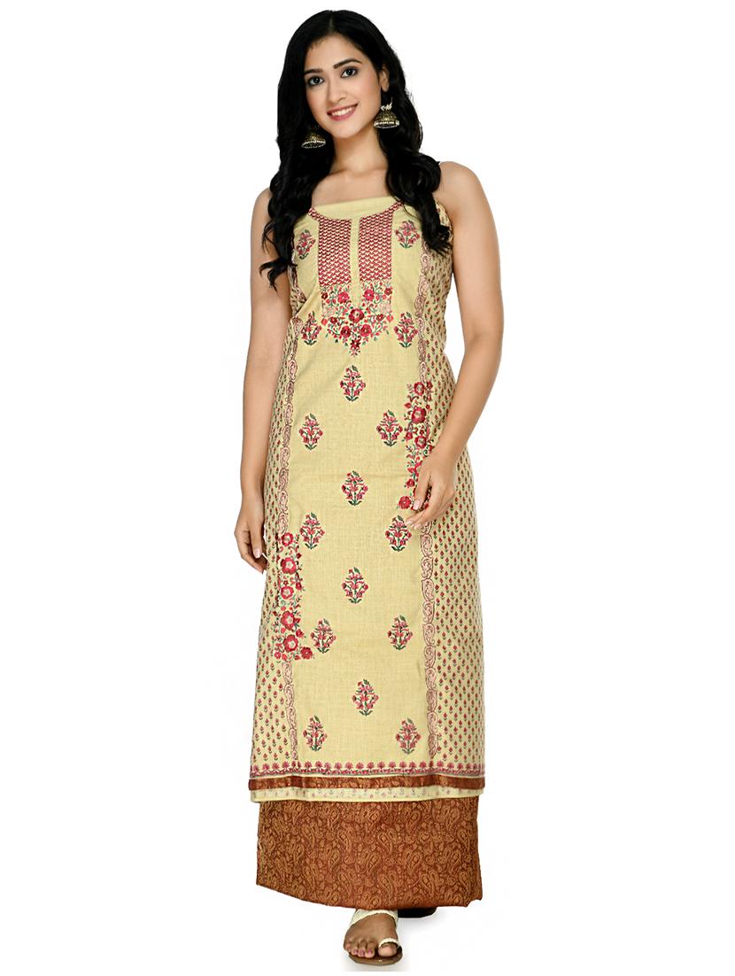 pink cotton blend unstitched suit - 18269397 - Standard Image - 2