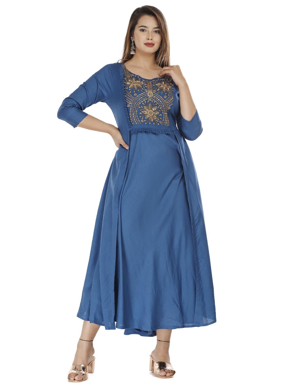 zardozi work yoke a-line dress