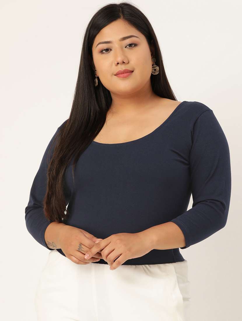 women's crop round neck top - 18270538 - Zoom Image - 0