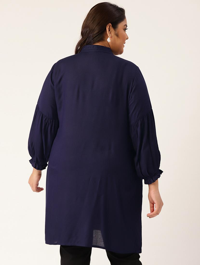 tie up neck polka dot plus tunic - 18270657 - Standard Image - 2