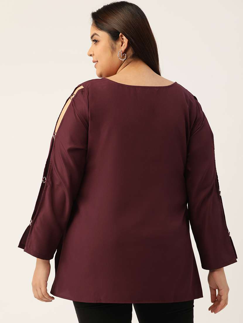 women's a line key hole neck top - 18271872 -  Standard Image - 2