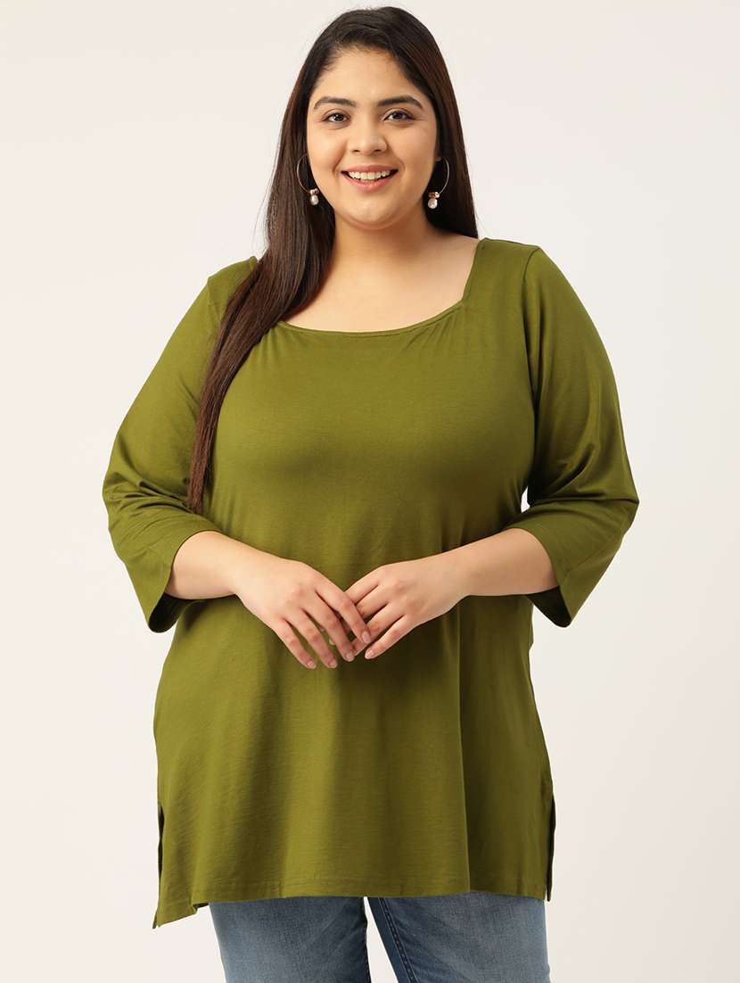 women's a line square neck top