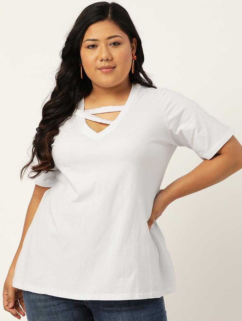 women's straight v neck top - 18271898 - Zoom Image - 0