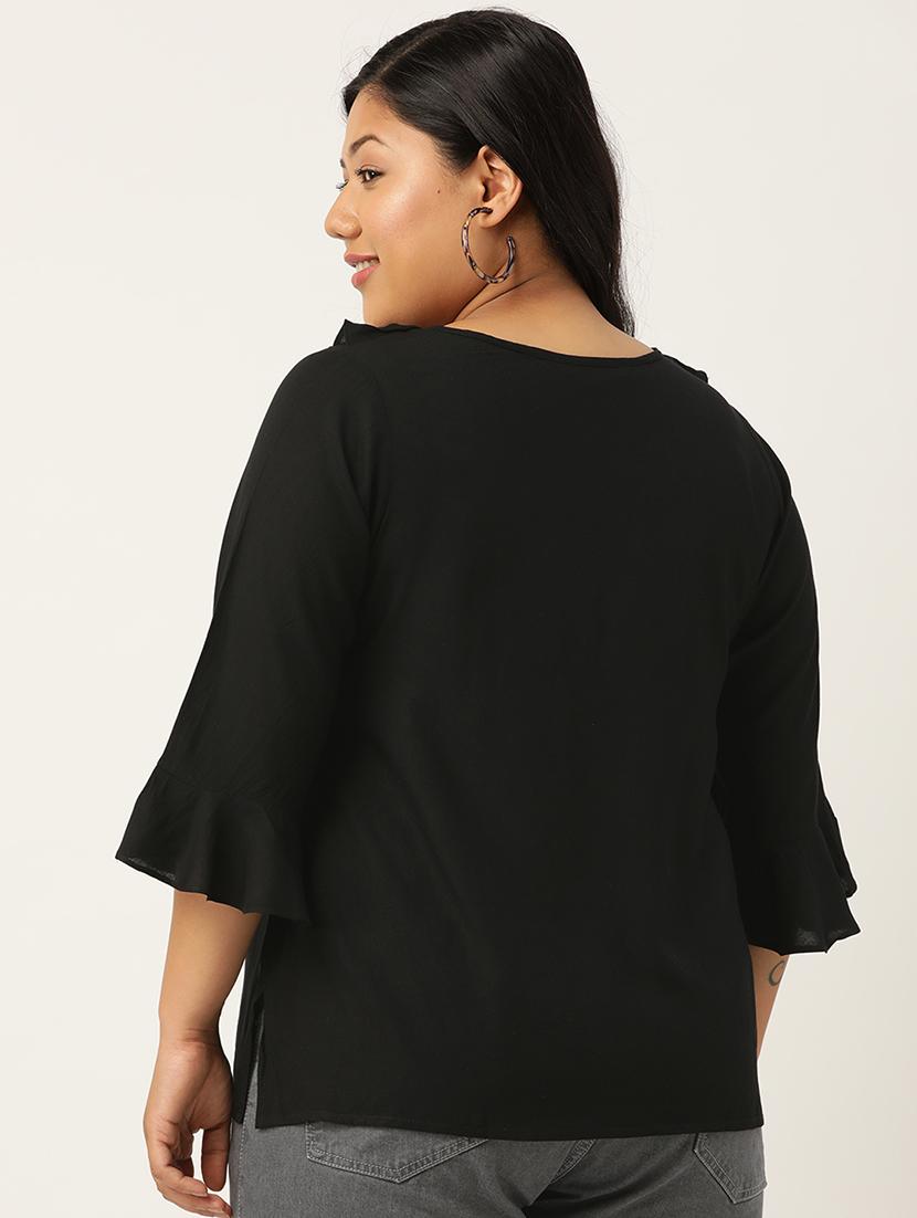 women's straight v neck top - 18271933 - Standard Image - 2