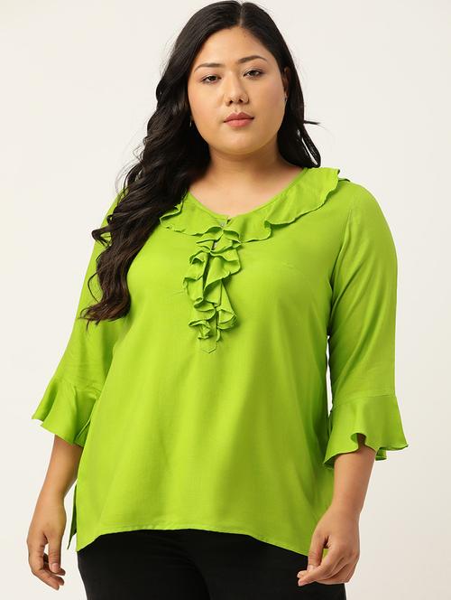 women's a line v neck top - 18271936 - Standard Image - 0