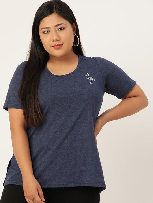 women's placement print round neck t-shirt - 18272466 - Standard Image - 0