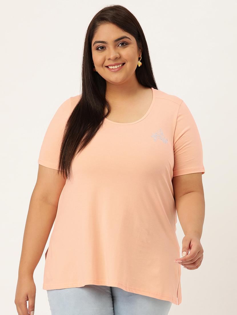 women's plain round neck t-shirt - 18272467 - Zoom Image - 0