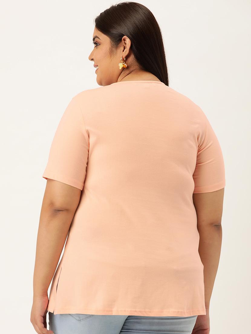 women's plain round neck t-shirt - 18272467 - Standard Image - 2