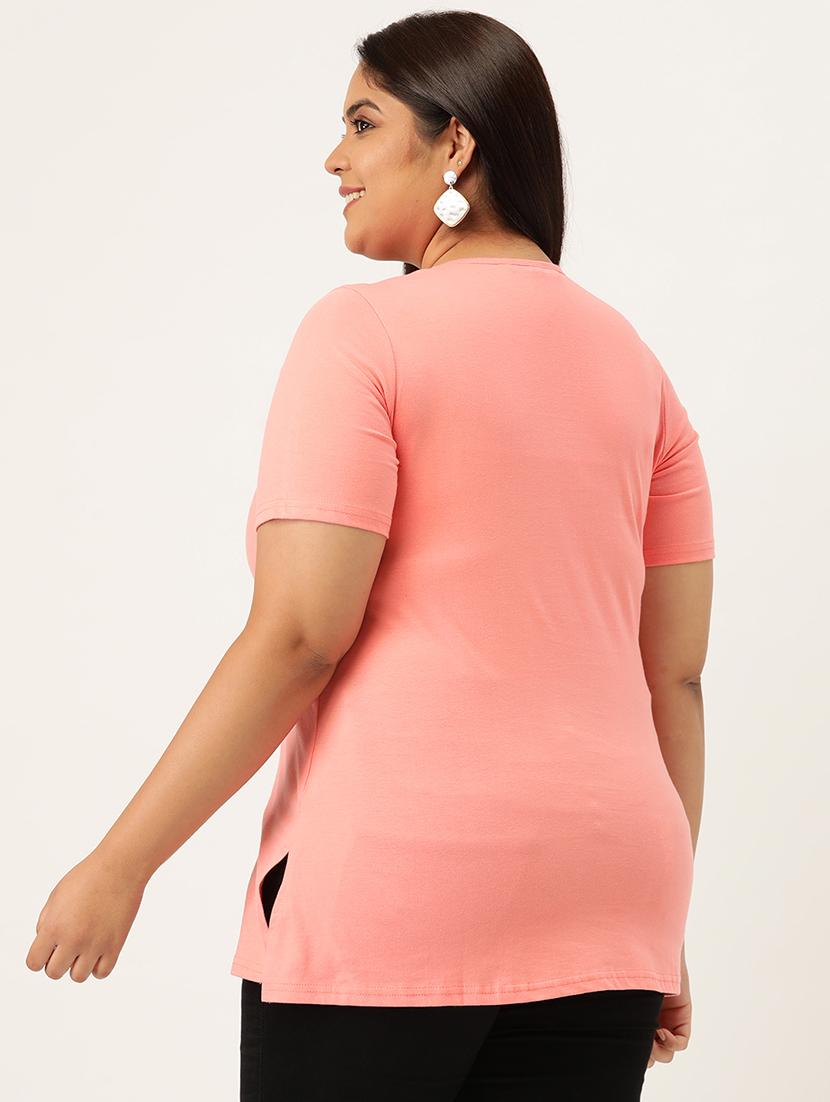 women's plain round neck t-shirt - 18272470 - Standard Image - 2