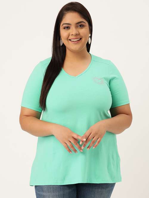 women's plain v neck t-shirt - 18272580 - Standard Image - 0