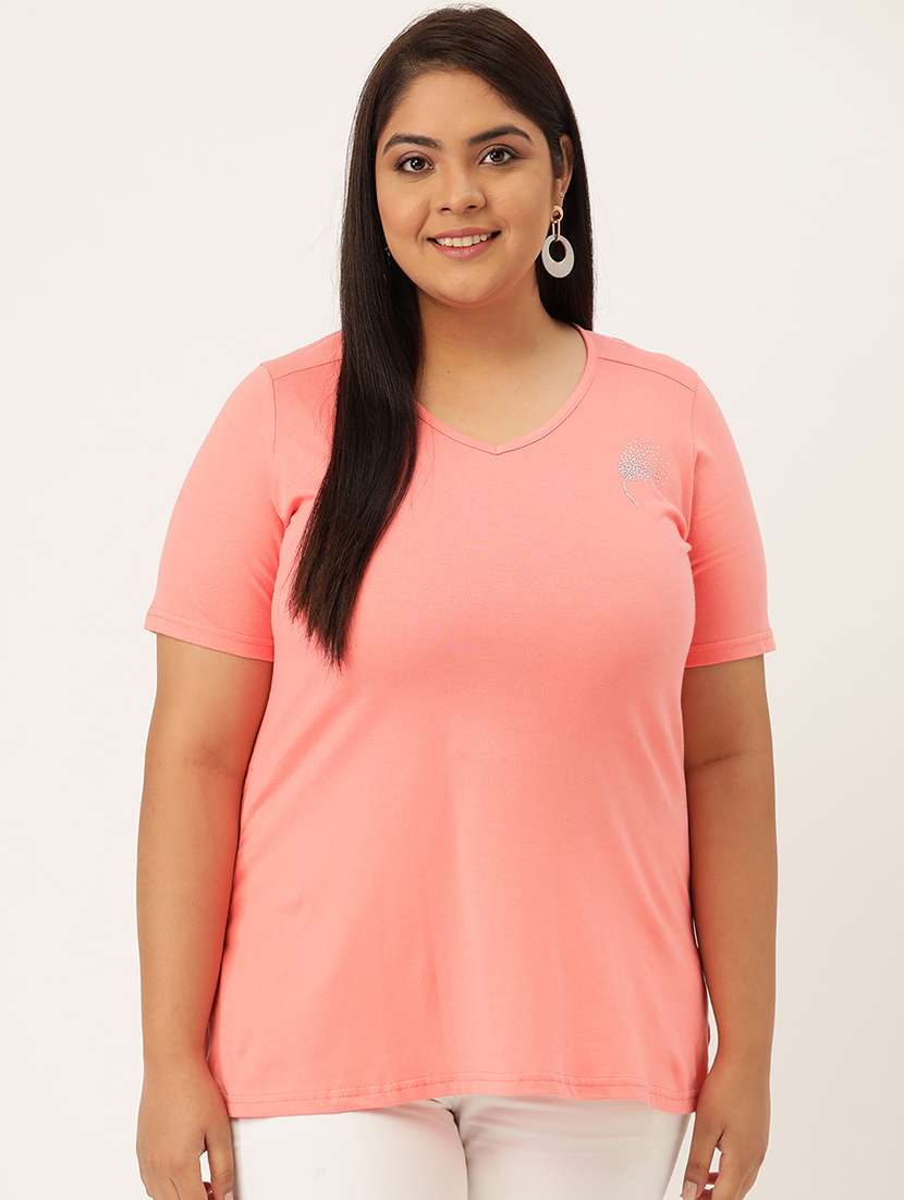 women's plain v neck t-shirt