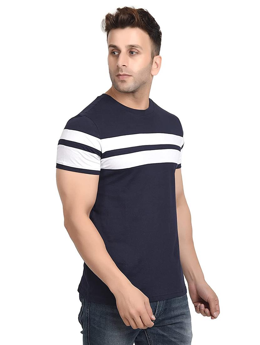 navy blue cut & sew t-shirt - 18272697 - Standard Image - 2