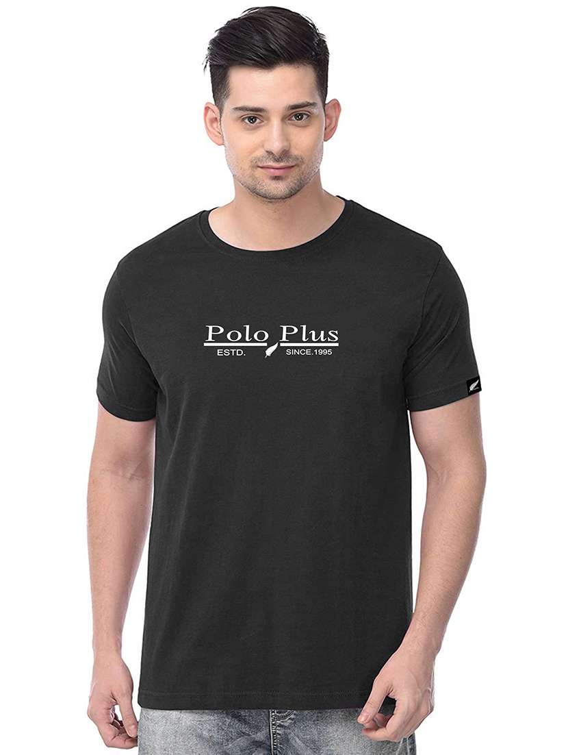 black chest printed t-shirt