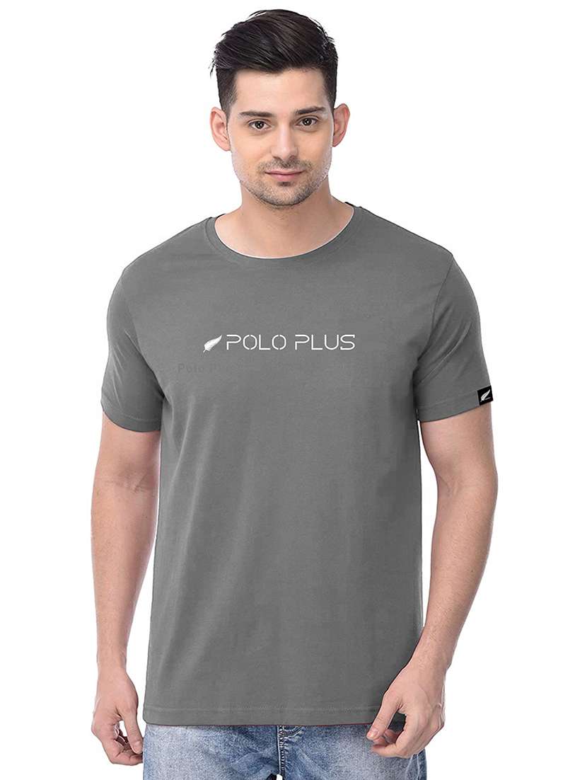 grey chest printed t-shirt
