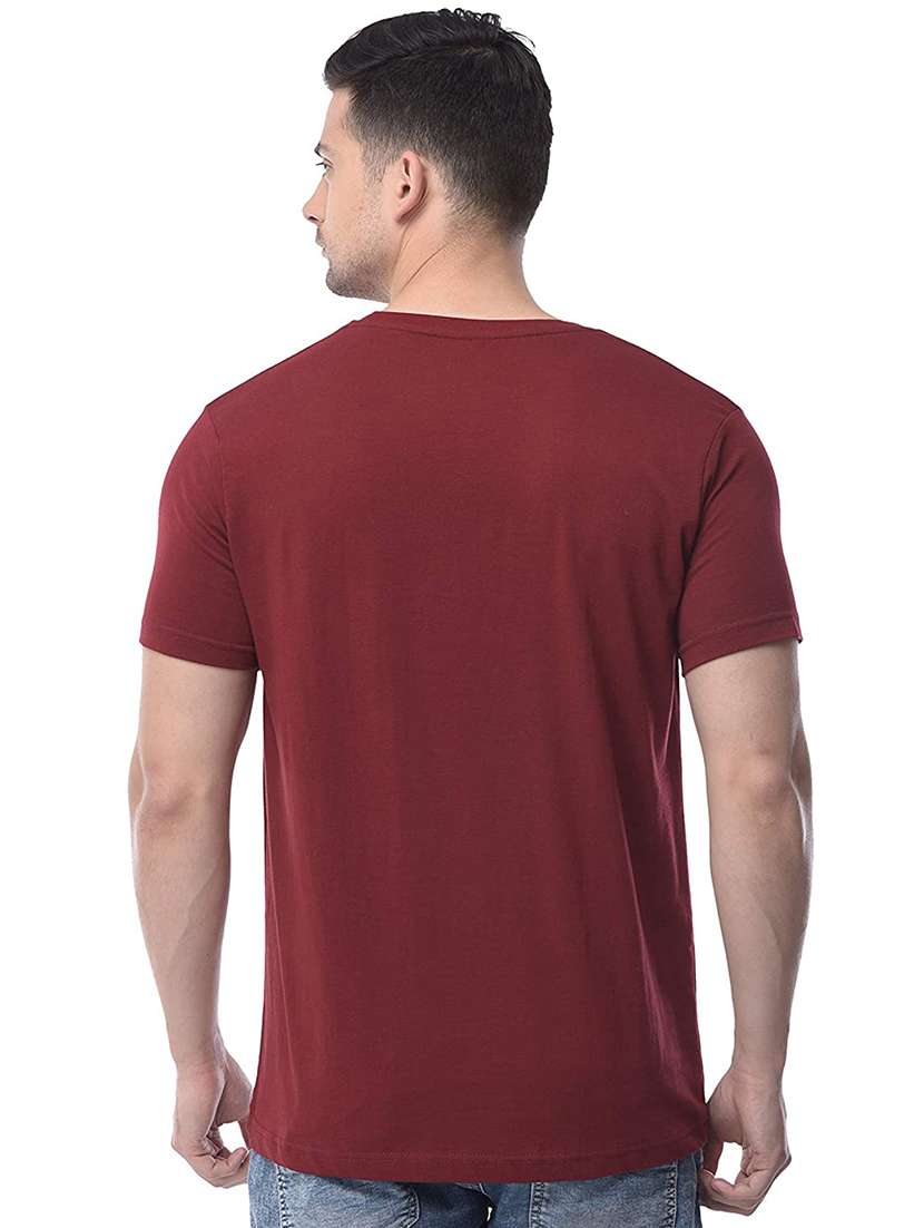 maroon chest printed t-shirt - 18272722 -  Standard Image - 2
