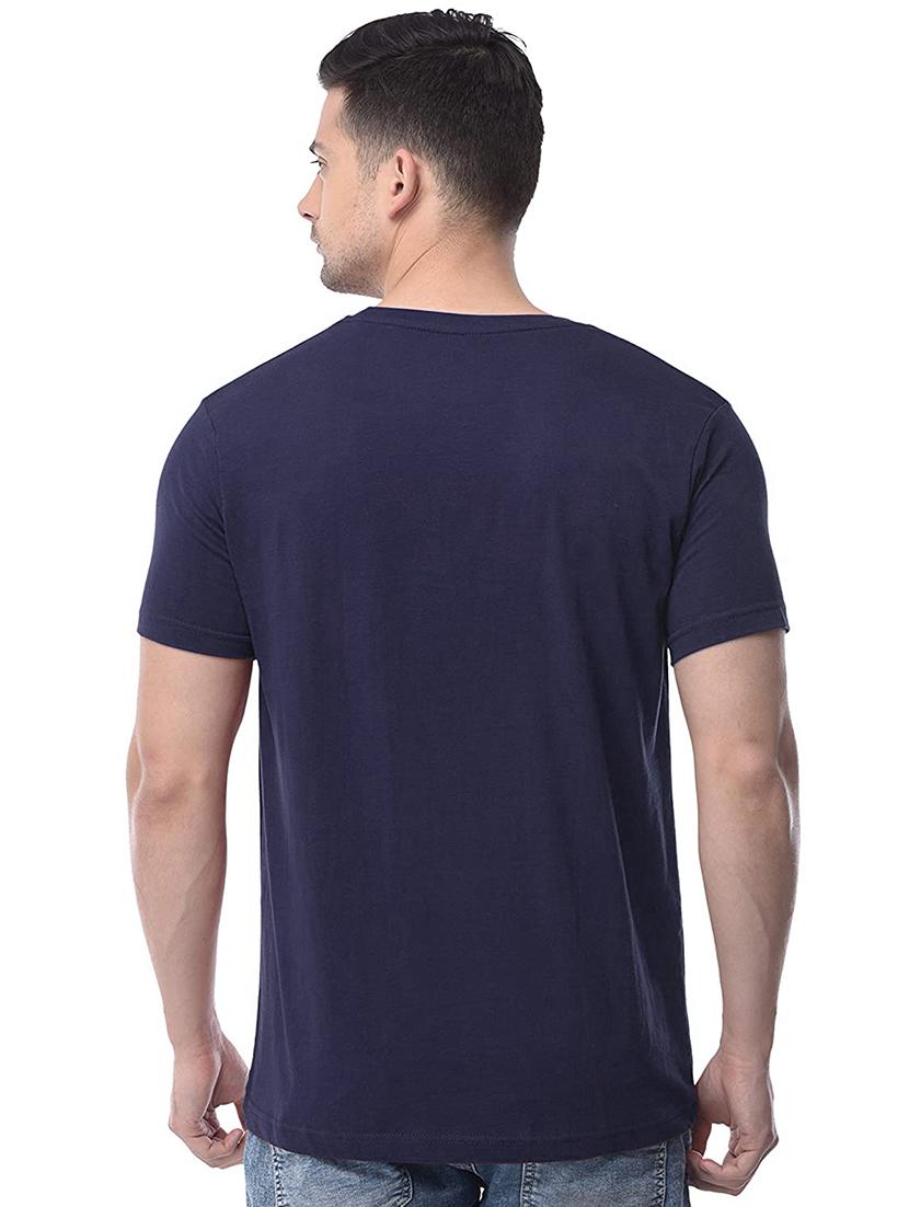 navy blue chest printed t-shirt - 18272735 - Standard Image - 2