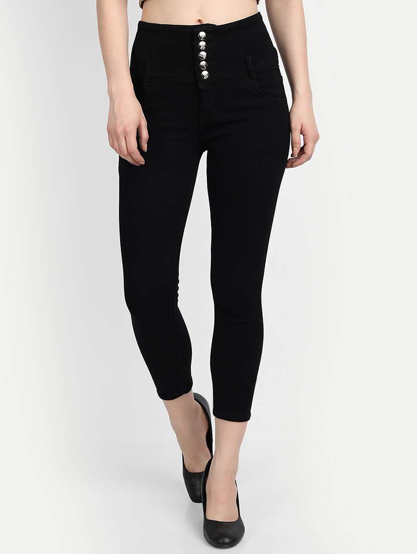 high rise stone wash jean