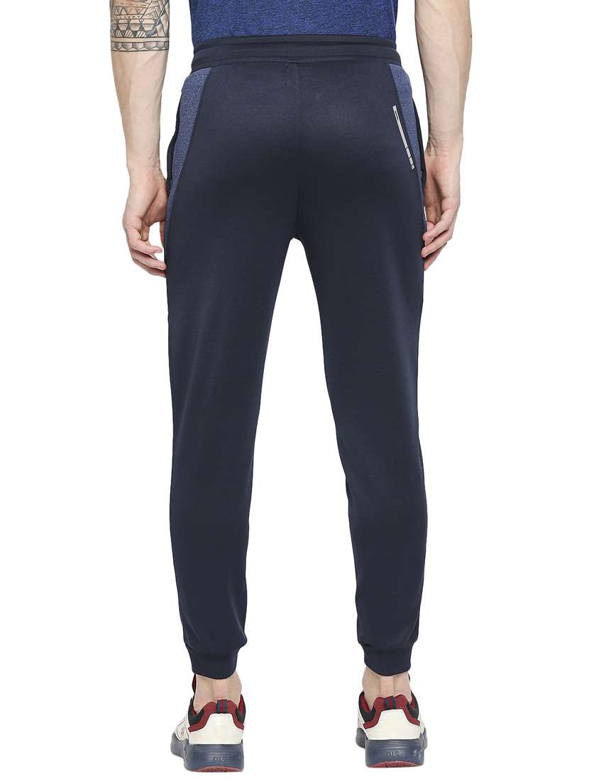 navy blue color-blocked joggers track pant - 18273545 -  Standard Image - 2