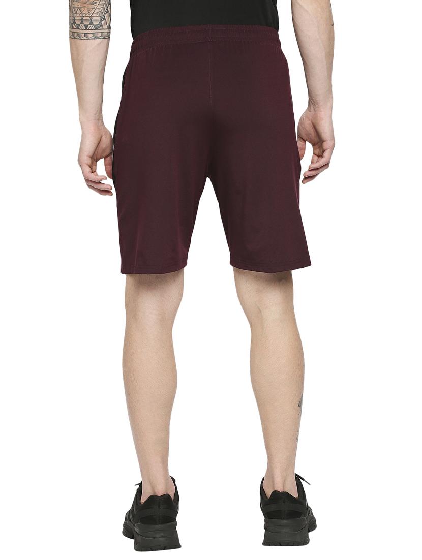 maroon color-blocked short - 18273642 - Standard Image - 2
