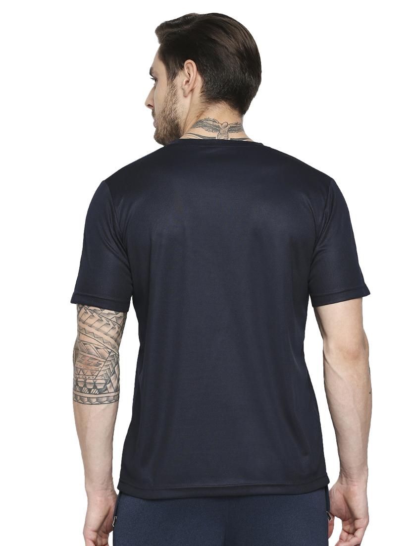 navy blue chest-printed t-shirt - 18273677 - Standard Image - 2