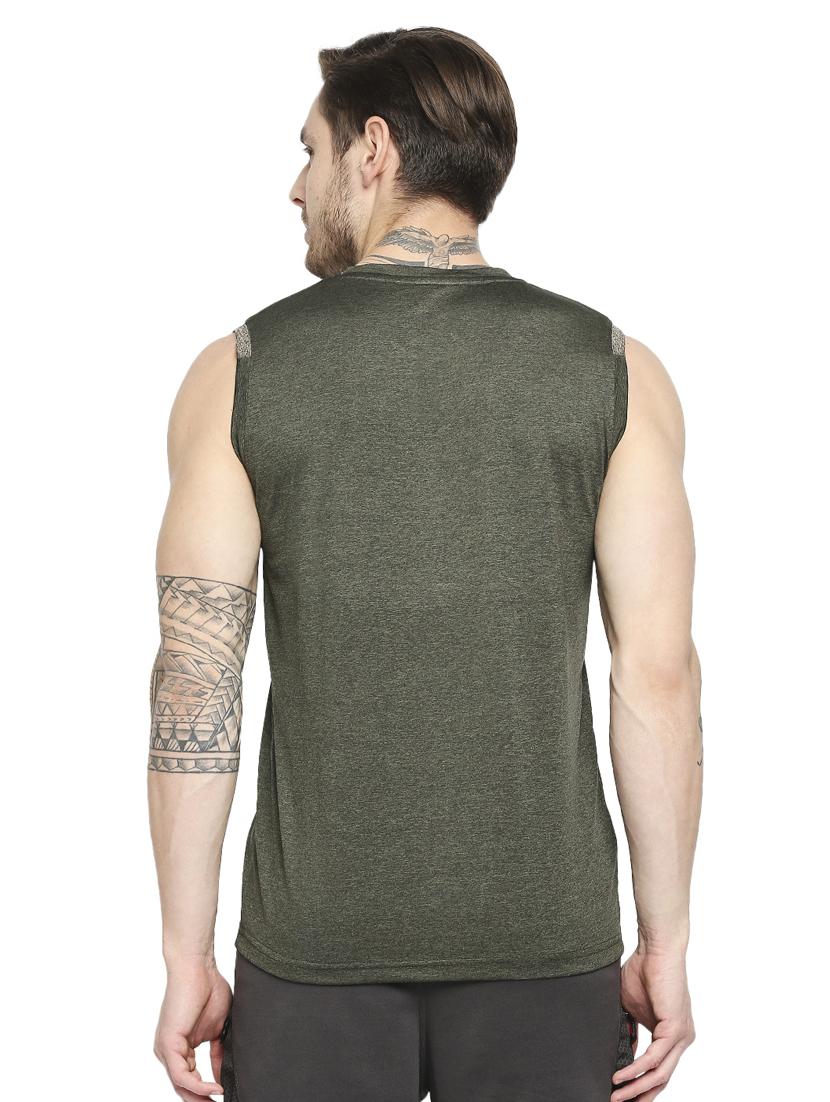 olive-green chest-printed t-shirt - 18273688 - Standard Image - 2
