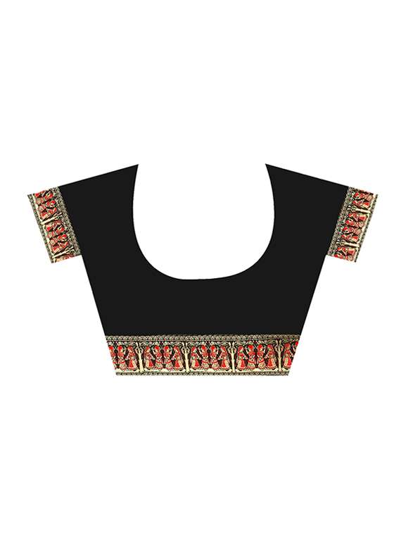 women's self design black colored saree with blouse - 18274771 -  Standard Image - 2