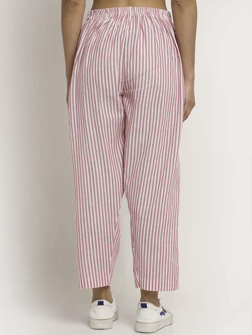 women stripes calf length tailored pants - 18274924 - Standard Image - 2