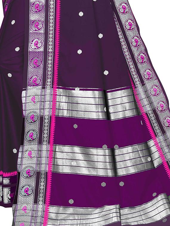 burgundy silk saree - 18275161 - Standard Image - 2