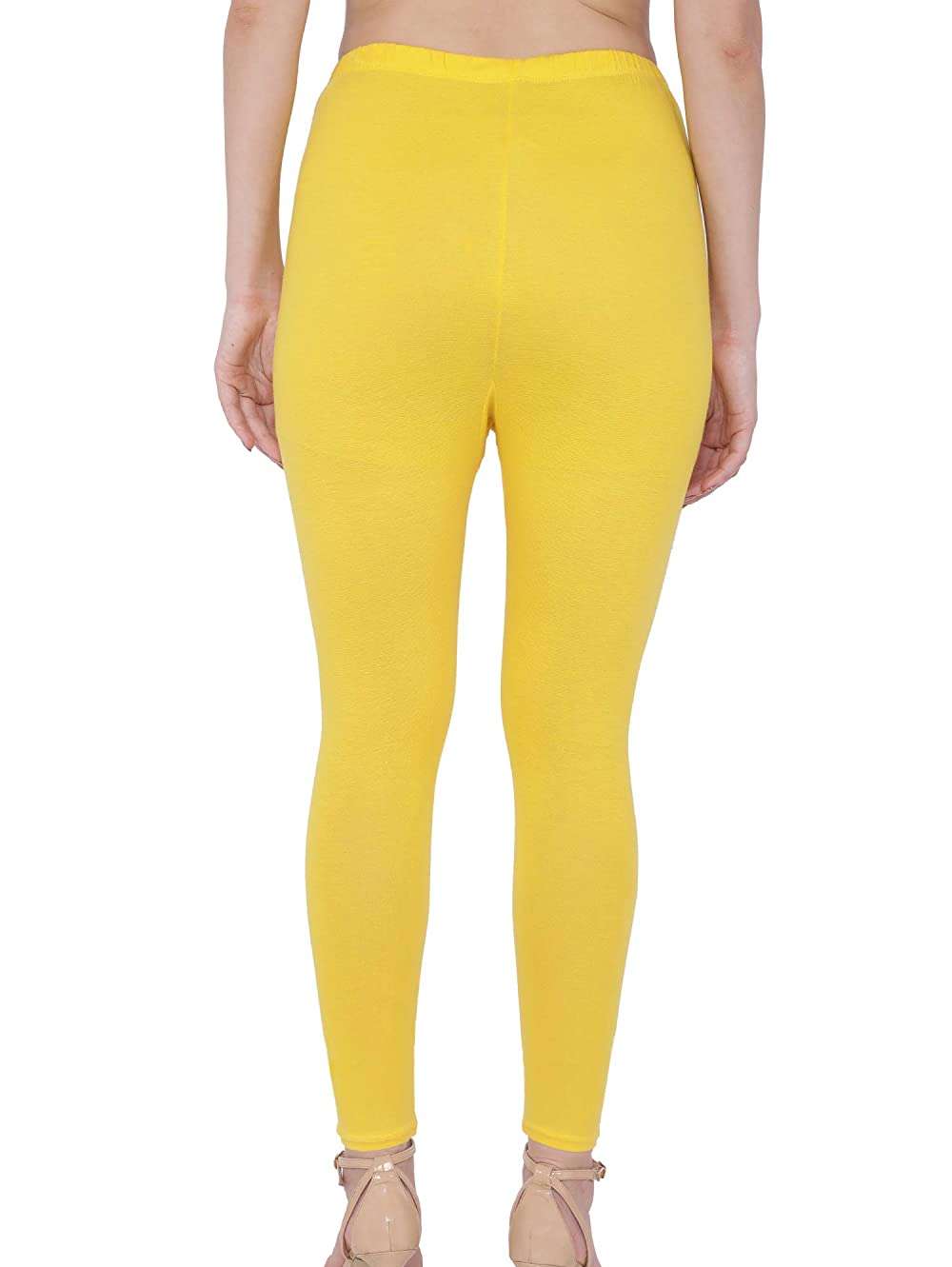 yellow cotton lycra leggings - 18275899 -  Standard Image - 2