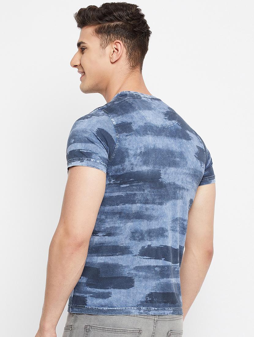 navy-blue front-print t-shirt - 18276073 - Standard Image - 2