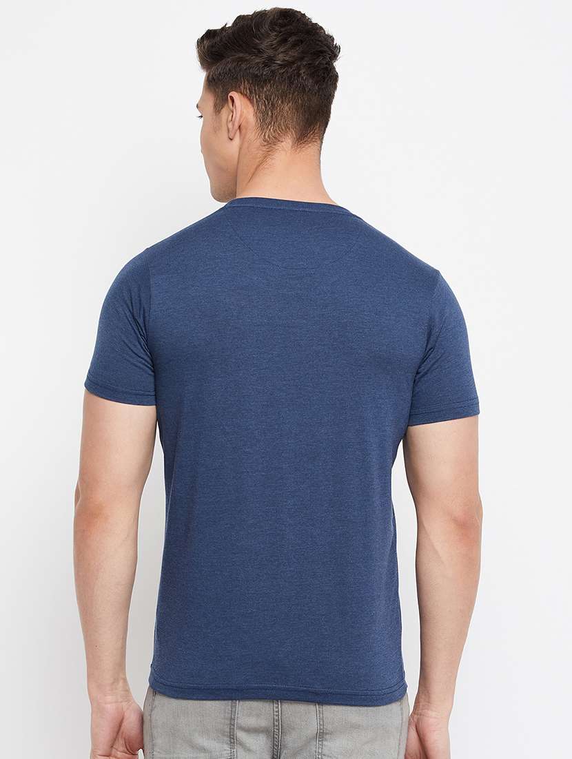 navy blue chest printed t-shirt - 18276093 -  Standard Image - 2