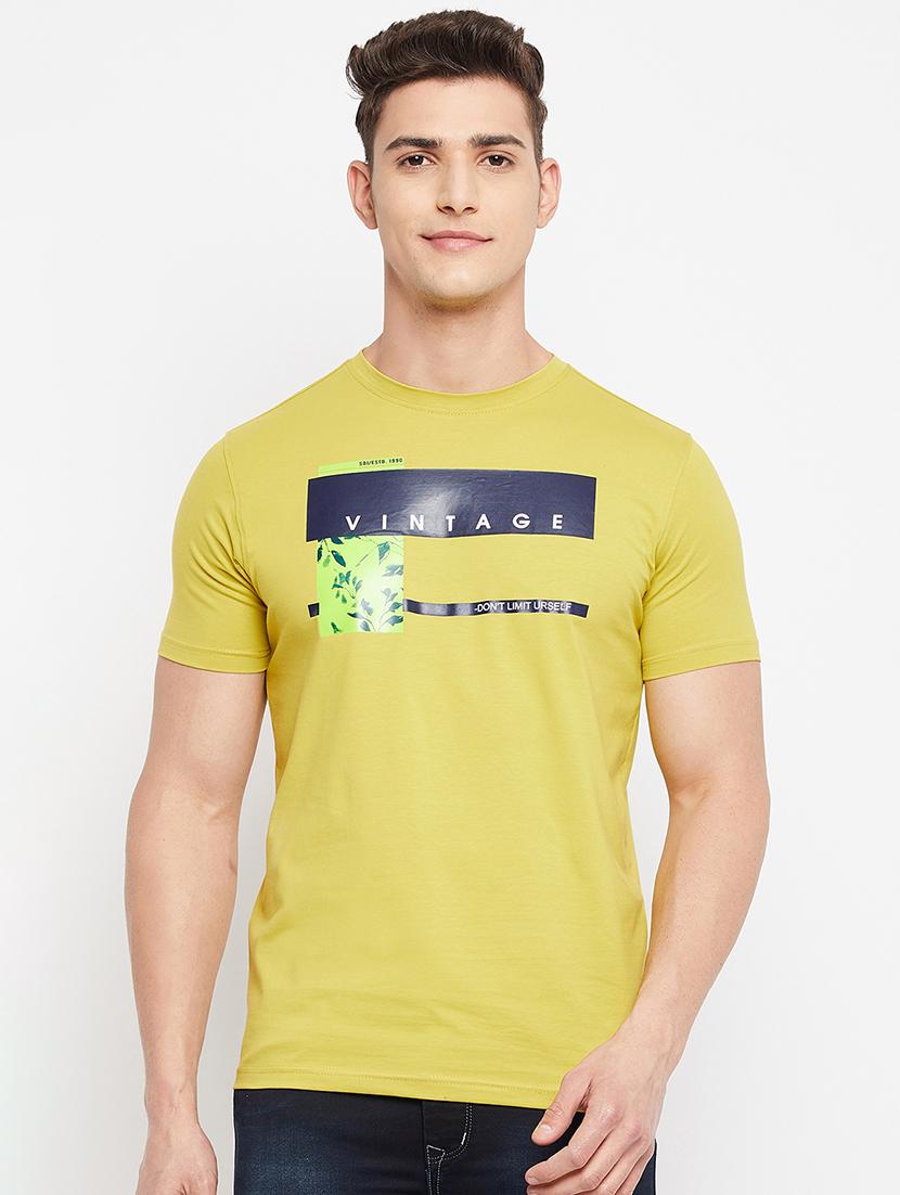 yellow chest printed t-shirt - 18276098 - Standard Image - 2
