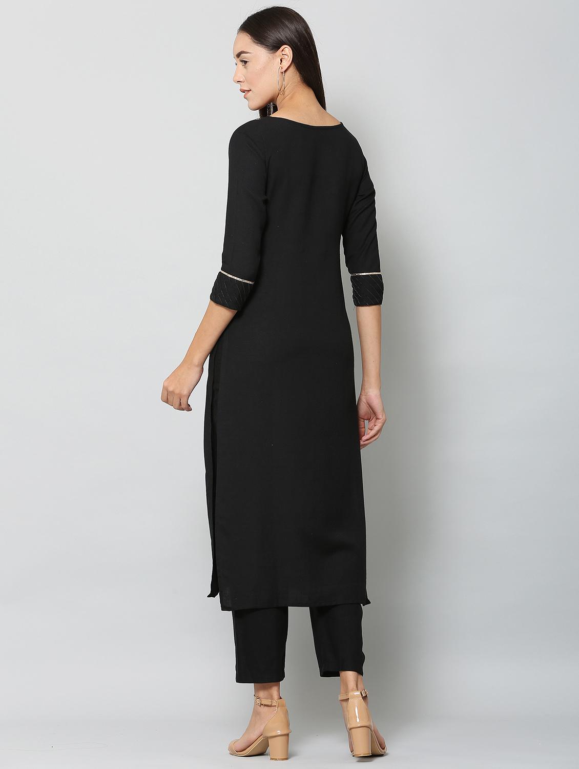 black rayon suit set - 18276349 - Standard Image - 2