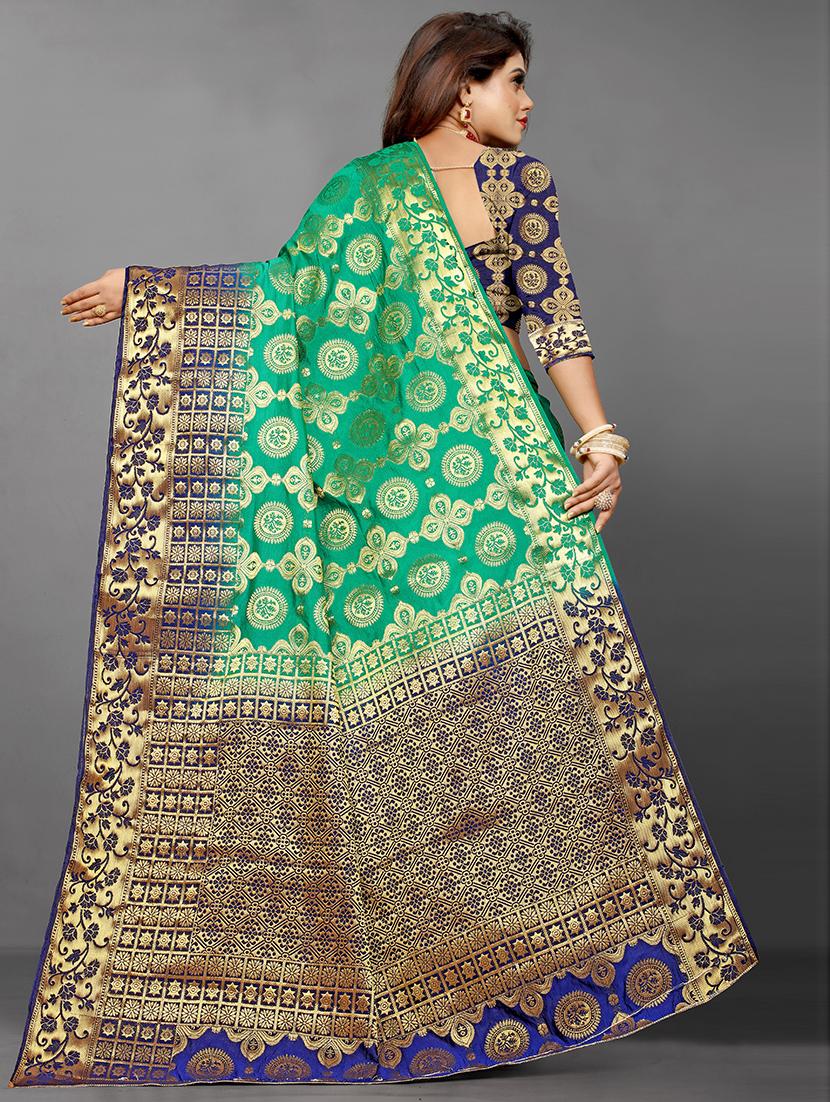 zari work woven saree with blouse - 18276364 - Standard Image - 2