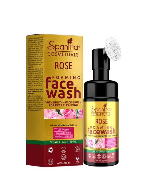 spantra rose foaming face wash with built- in face brush for deep cleaning 100ml face wash - 18276740 -  Standard Image - 0