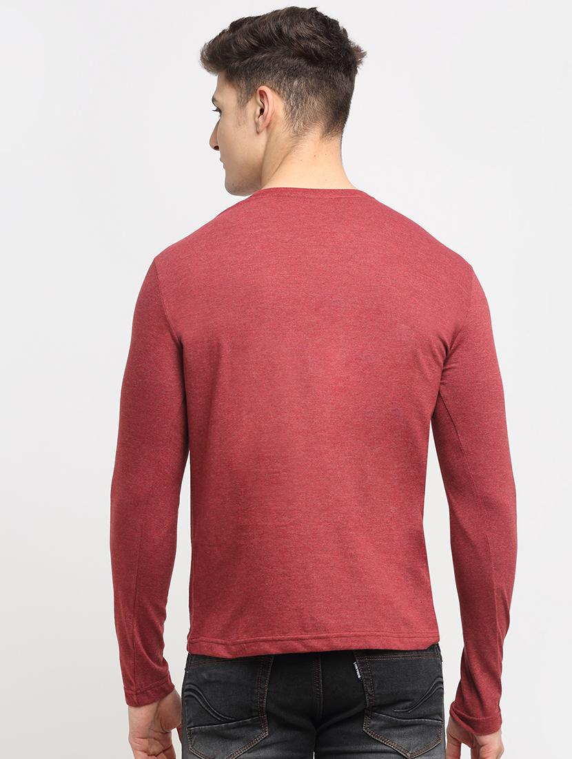 maroon melange t-shirt - 18277200 - Standard Image - 2