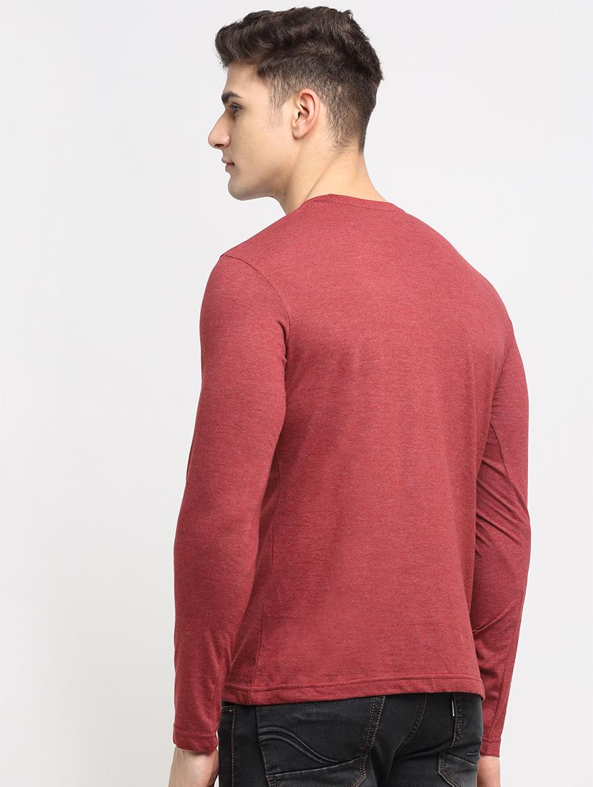 maroon melange t-shirt - 18277206 - Standard Image - 2