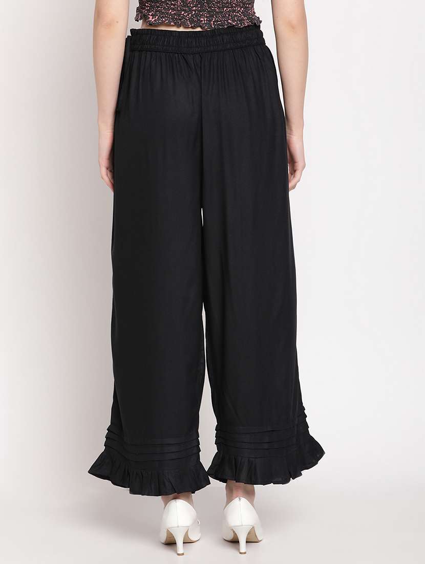 mid rise solid gather detail palazzo - 18277279 - Standard Image - 2