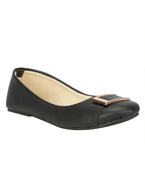 black faux leather ballerina - 18277428 - Standard Image - 0