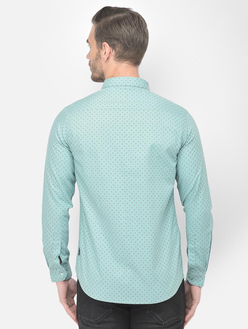 sea-green printed casual shirt - 18277534 - Standard Image - 2