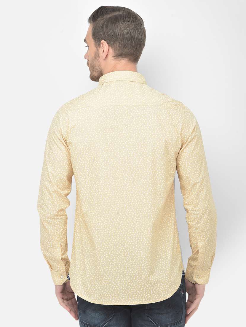 yellow printed casual shirt - 18277549 - Standard Image - 2