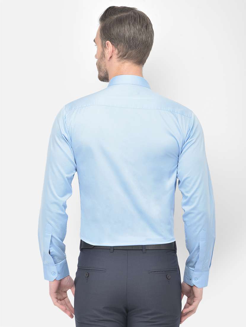 light blue solid formal shirt - 18277553 -  Standard Image - 2