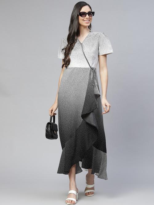 women's wrap ombre dress - 18277746 - Standard Image - 0
