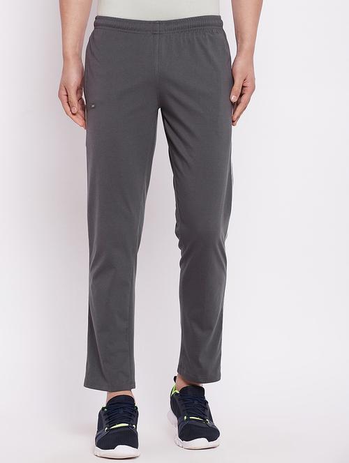 men solid mid rise ankle length tack pant - 18277931 - Standard Image - 0