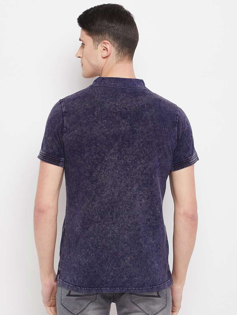 navy-blue denim polo t-shirt - 18280595 - Standard Image - 2