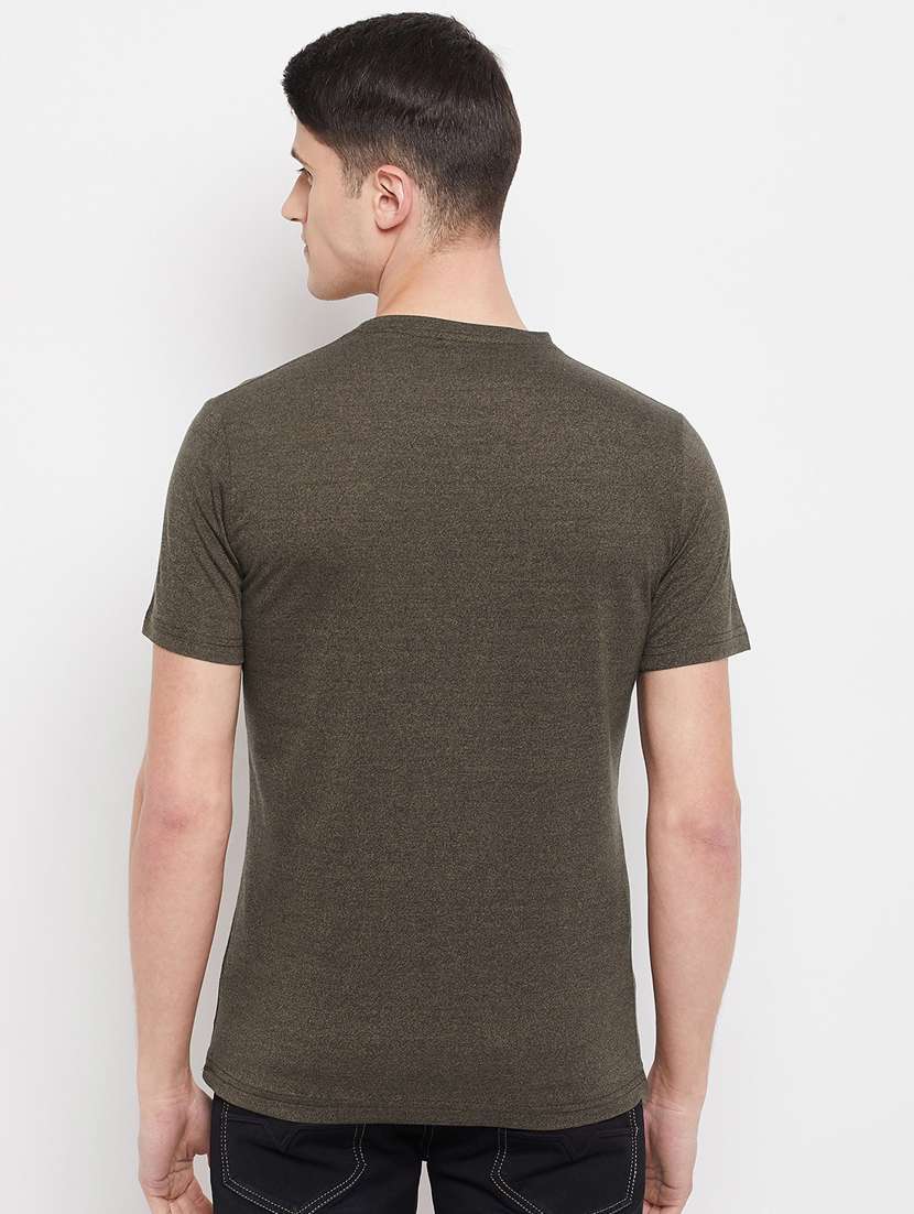olive-green chest-printed t-shirt - 18280598 - Standard Image - 2