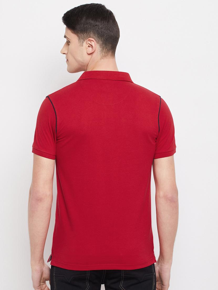 red chest-printed polo t-shirt - 18280600 - Standard Image - 2