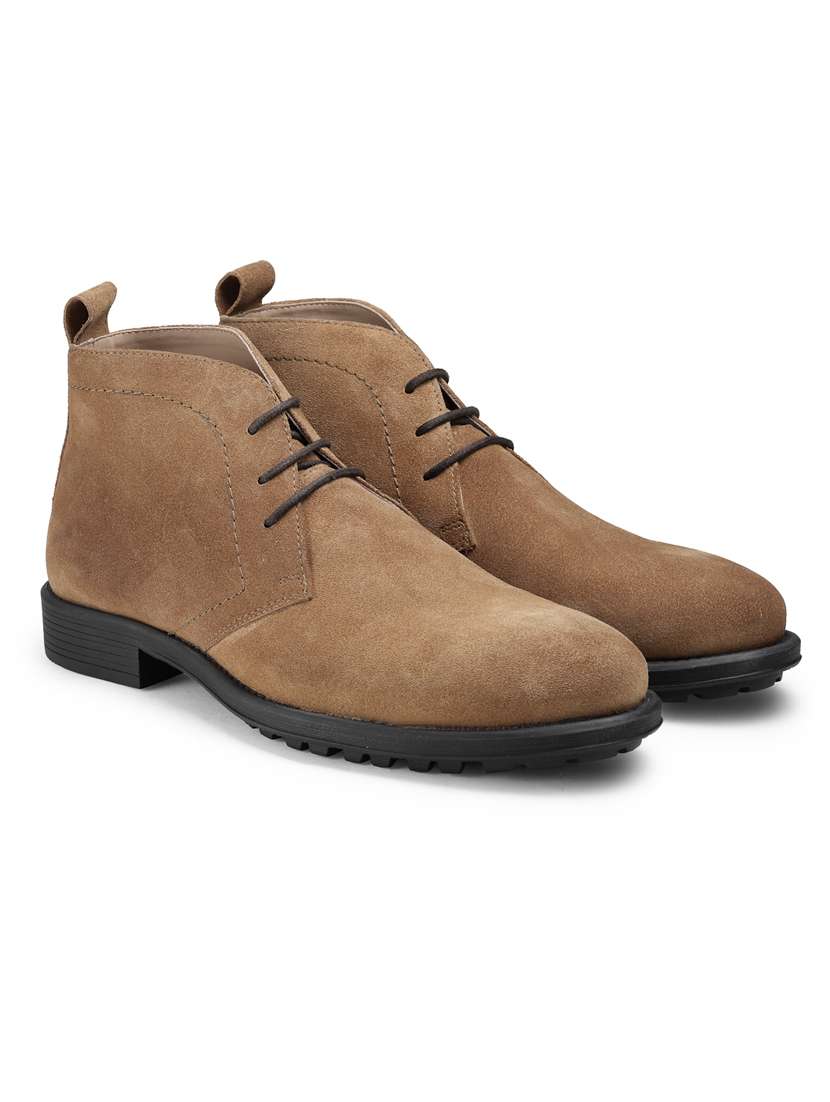beige leather low ankle boots - 18280604 - Standard Image - 2