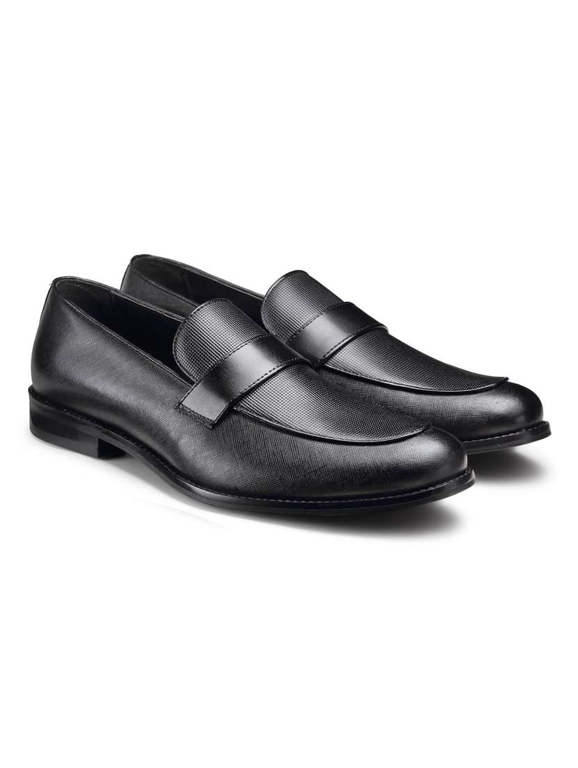 black leather slip on loafers - 18280610 -  Standard Image - 2